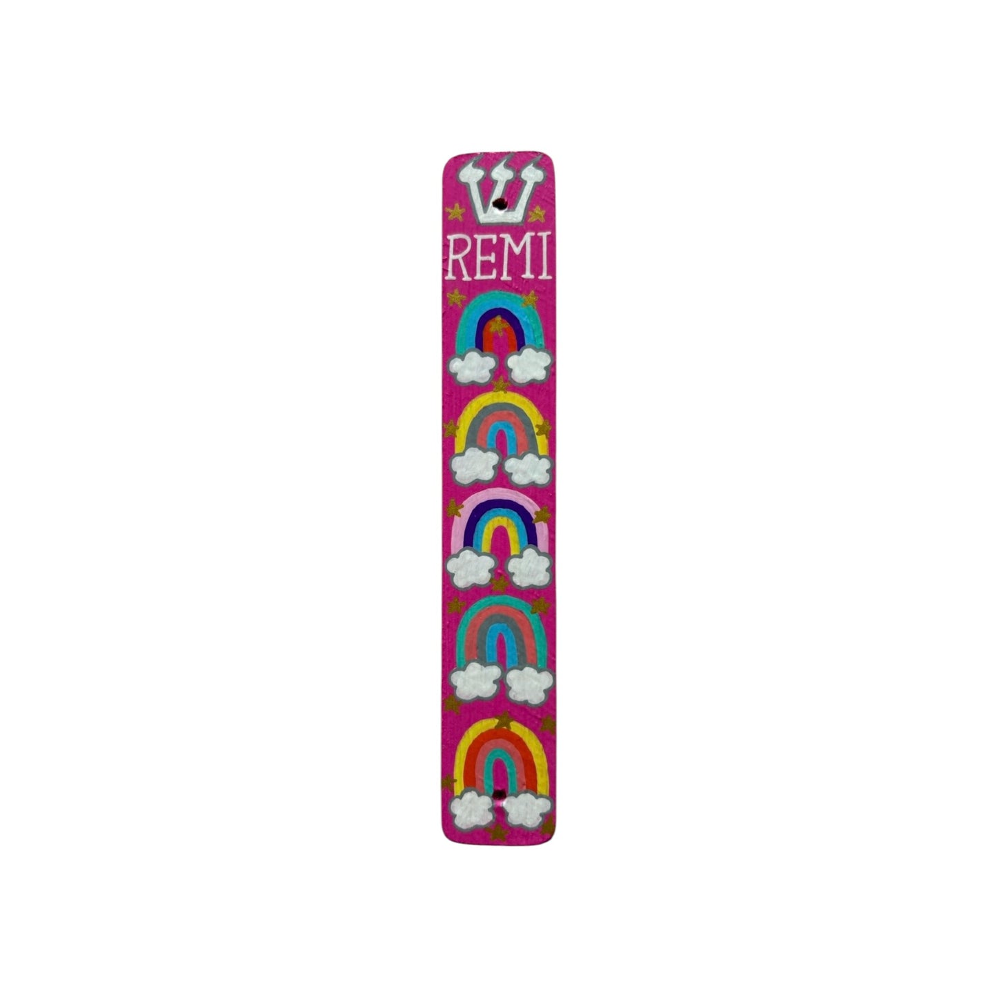 Remi Rainbows Theme Personalized Mezuzzah