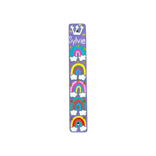 Sylvia Rainbows Theme Personalized Mezuzzahs