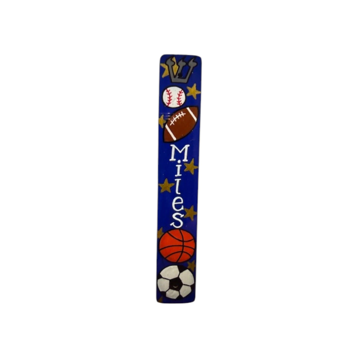 Miles Sports  Theme Personalized Mezuzzah