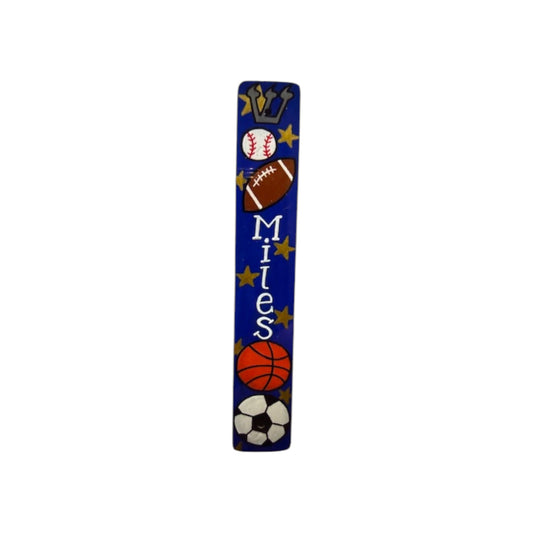 Miles Sports  Theme Personalized Mezuzzah