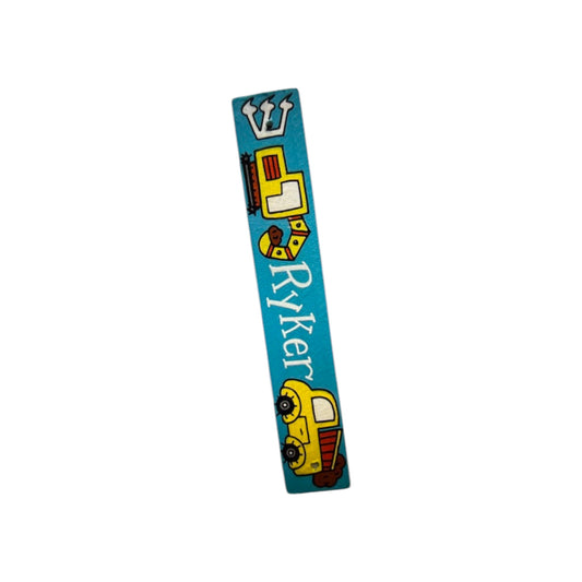 Ryker Construction Trucks Theme Personalized Mezuzzah