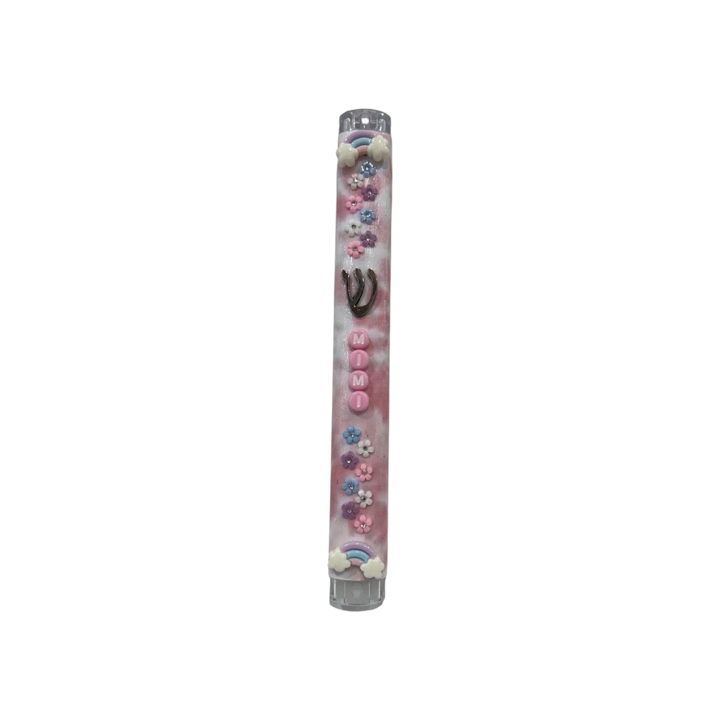 Mimi Flowers/Rainbow 3D Theme Personalized Mezuzzah