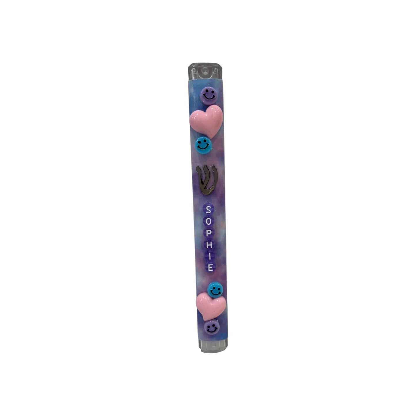 Sophie Smiley Faces/Hearts 3D Theme Personalized Mezuzzah