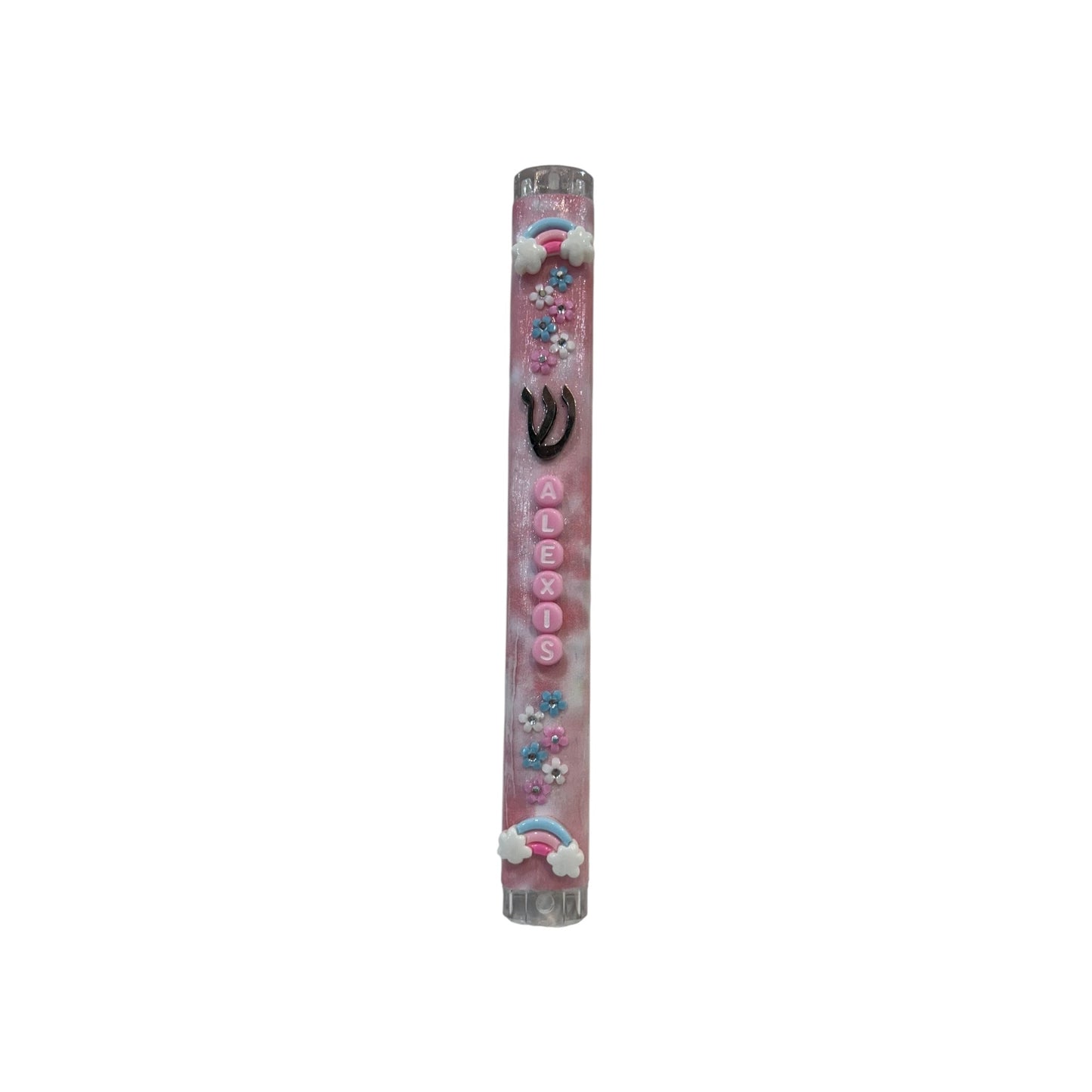 Alexis Rainbows/Hearts 3D Theme Personalized Mezuzzzah