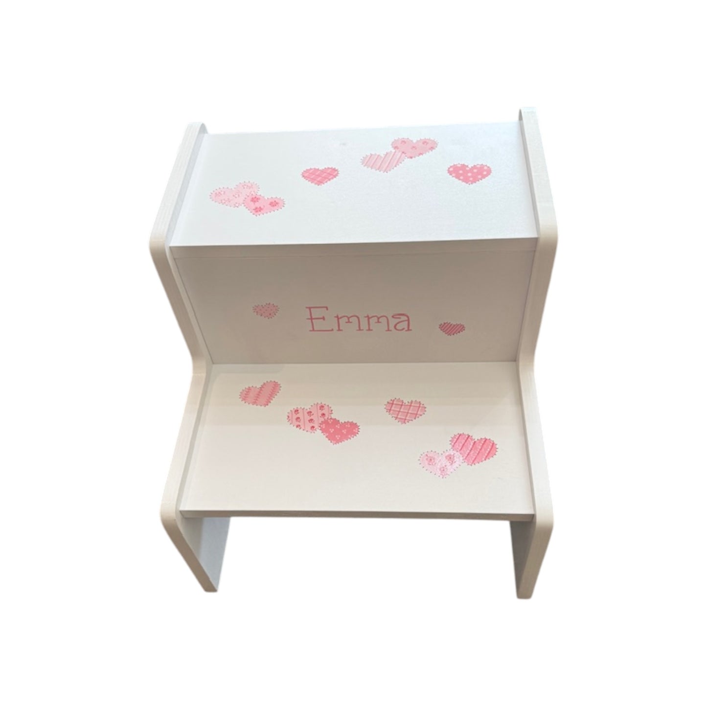 Emma Pinks Patchwork Hearts Theme 2 Step Up Stool