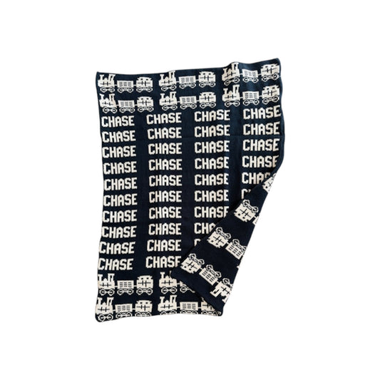 Chase Train Personalized Cotton Knit Blanket
