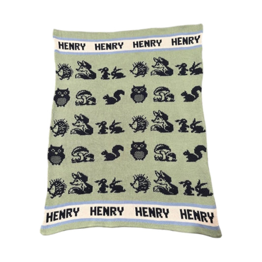 Henry Woodland Animals Theme Cotton Knit Blanket