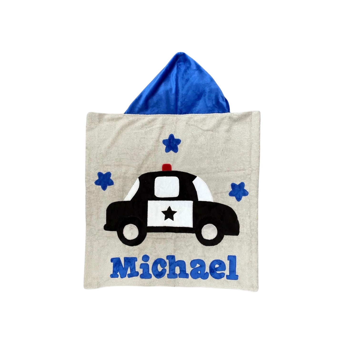 Michael Minky Police Car Design  Hooded Towel