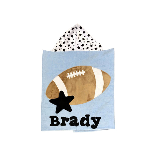 Brady Minky Football Hooded Towel