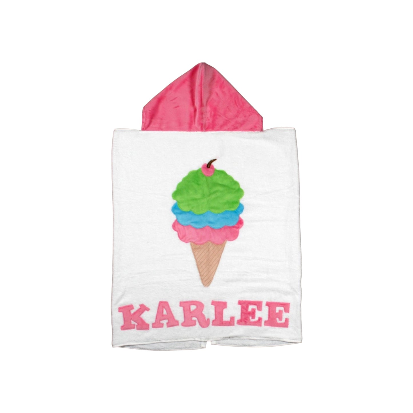 Karlee Minky Ice Cream Cone Design Hooded Towel