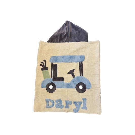 Daryl Minky Golf Cart Design Hooded Towel