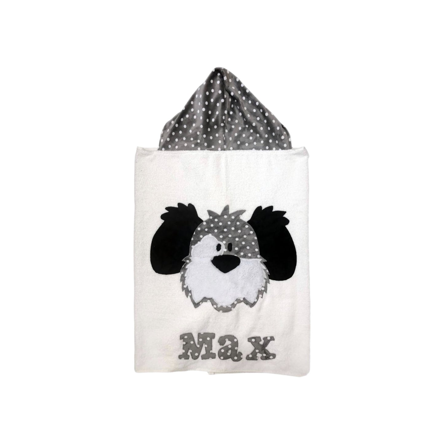 Max Minky Dog Head Design Hooded towel