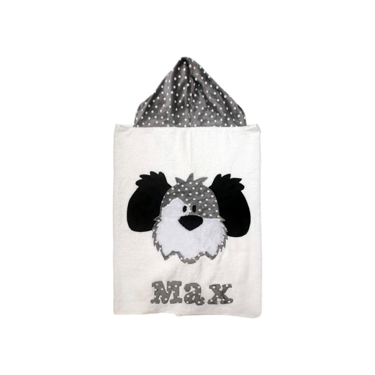 Max Minky Dog Head Design Hooded towel