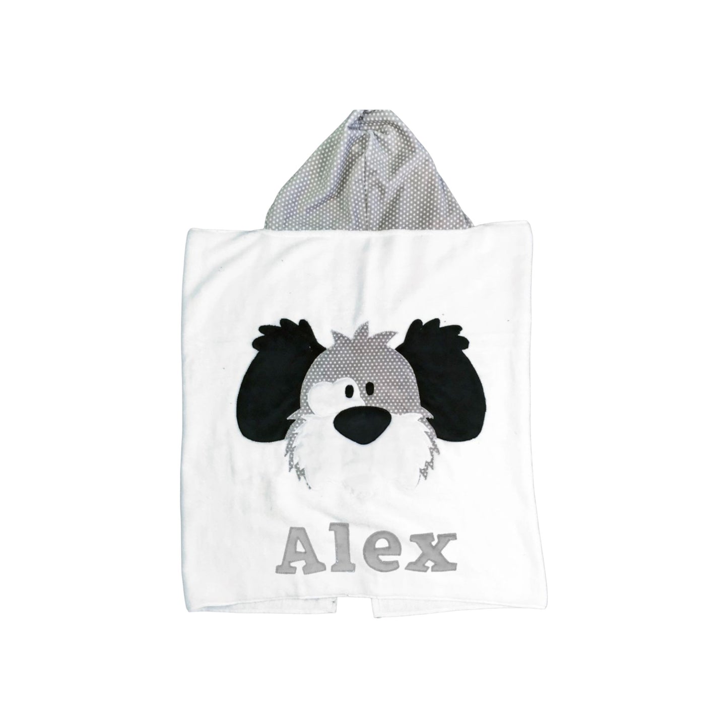 Alex Minky Dog Design Hooded Towel