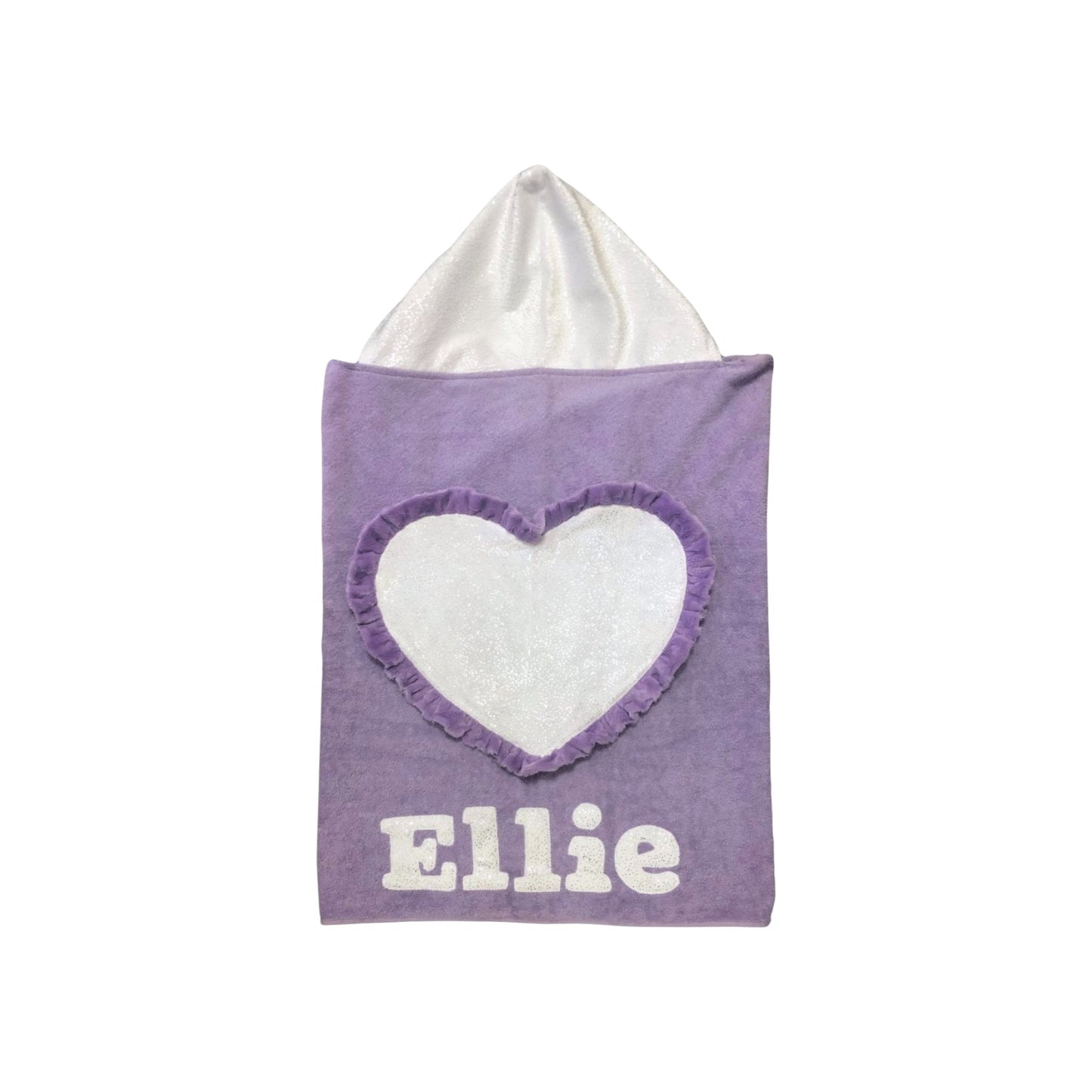 Ellie Minky Large Heart Hooded Towel