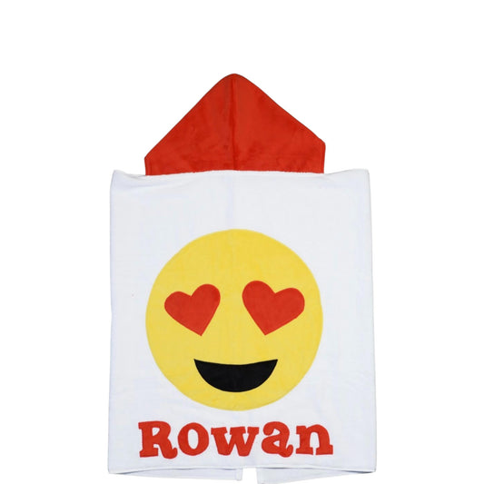 Rowan Minky Heart Happy Face Hooded Towel