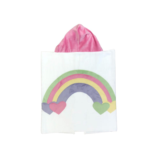 Hot Pastel Minky Rainbow Design Hooded Towel