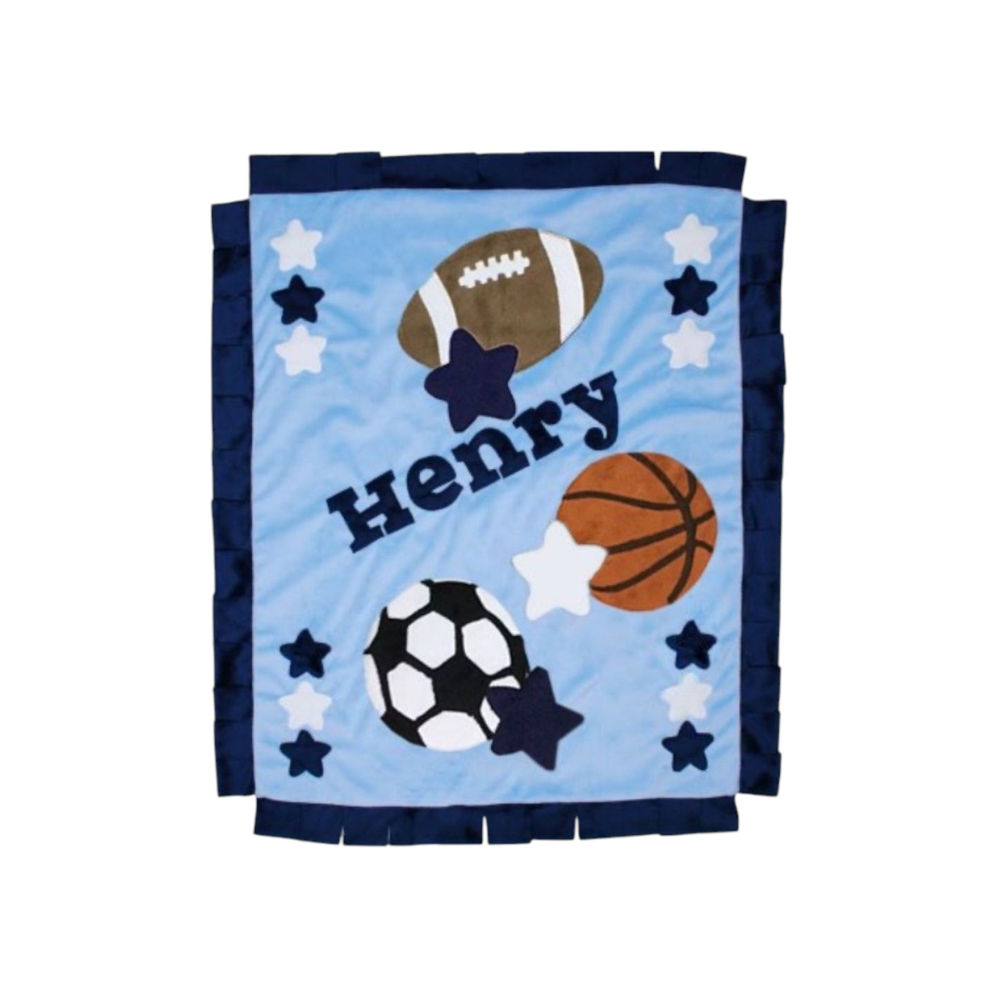 Henry Sports Theme Personalized Minky Blanket