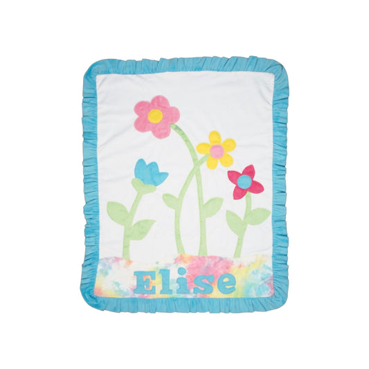Elise Flowers Theme Personalized Minky Blanket