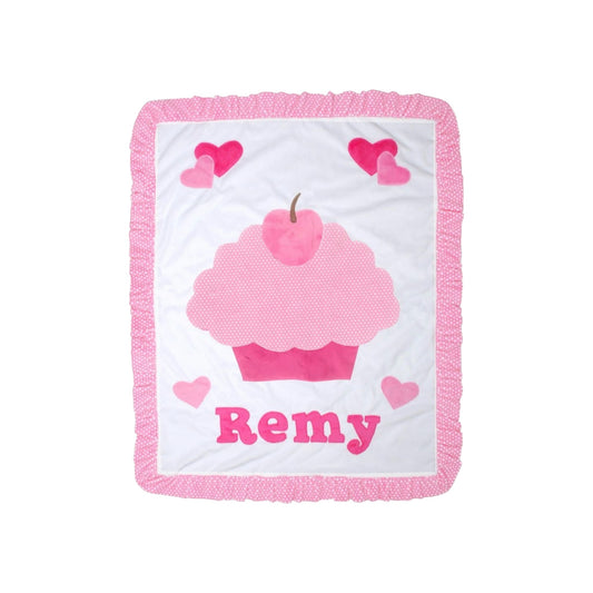 Remi Polka Dot Cupcake/Hearts  Theme Minky Blanket