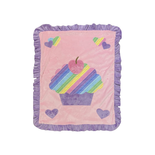 Rainbow Cupcake/Heart  Theme Personalized Minky Blanket