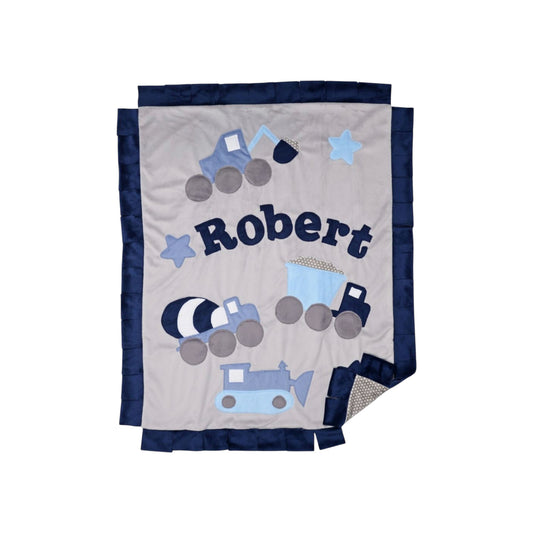 Robert’s Construction Theme Personalized Minky Blanket