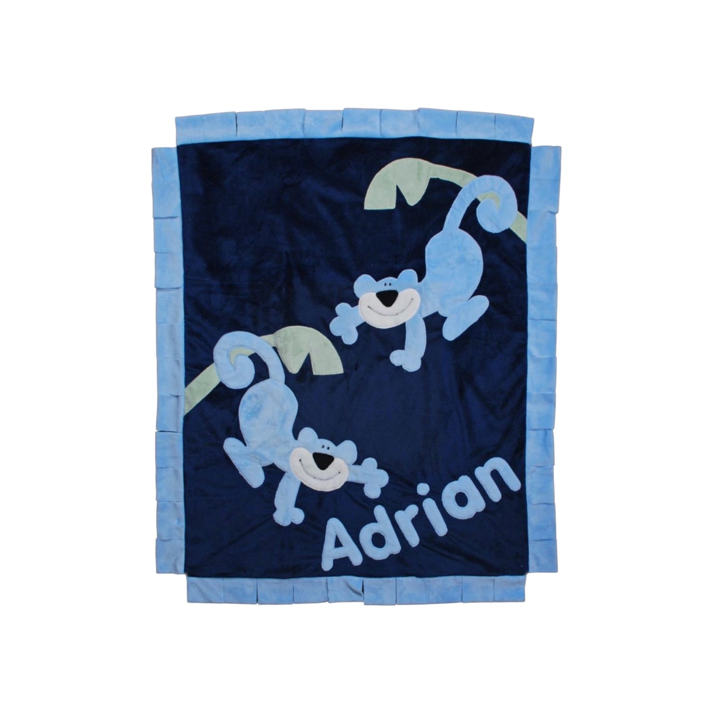 Adrian Monkeys Theme Personalized Minky Blanket