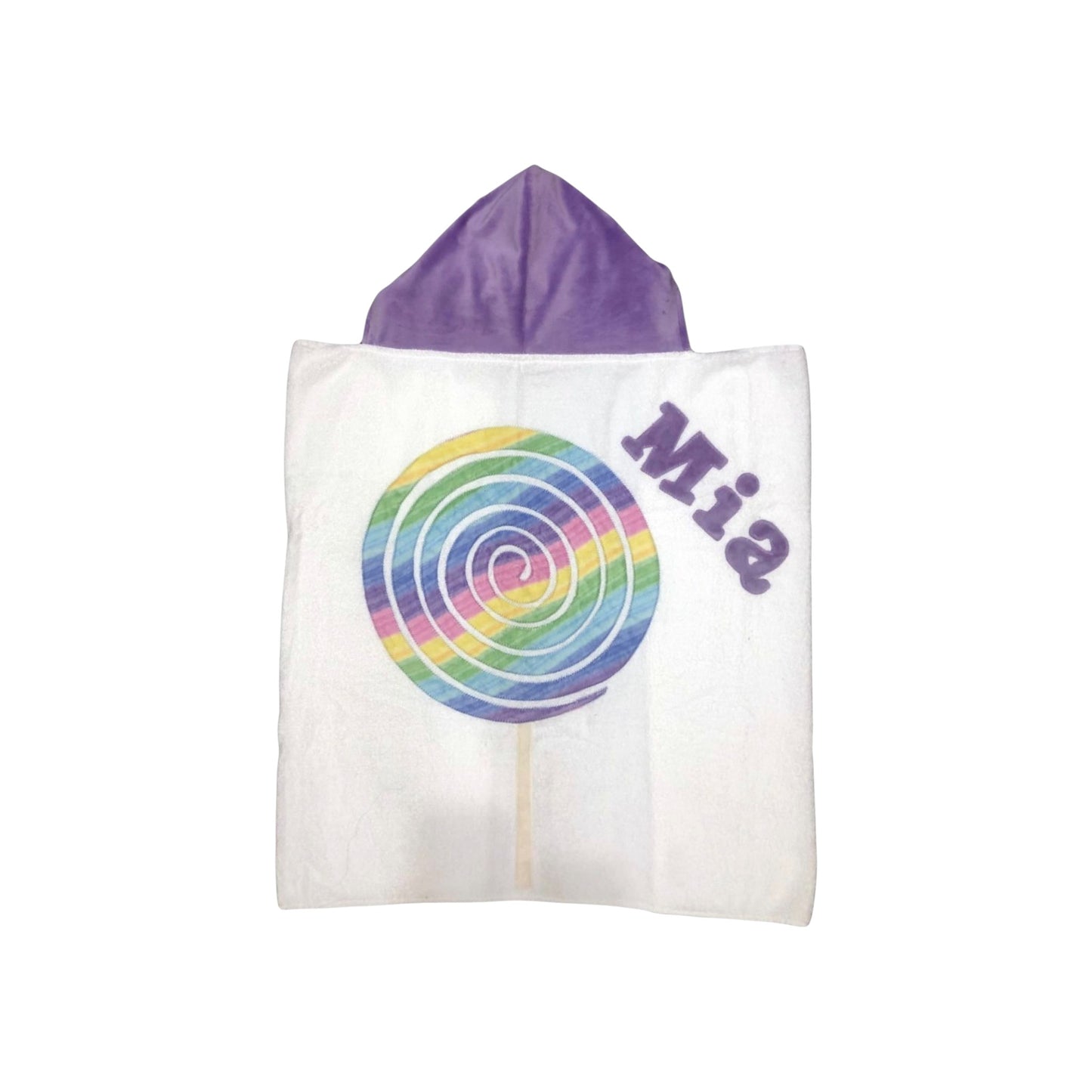 Mia Minky Lollipop Design Hooded Towel