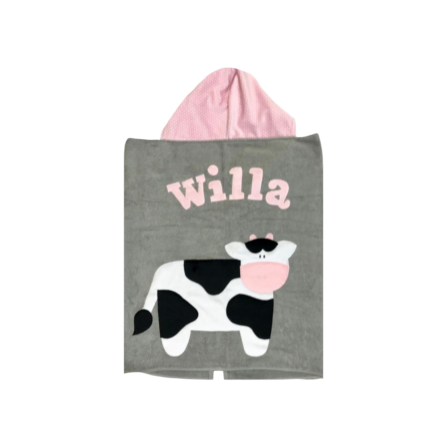 Willa Minky Cow Design Hooded Towel