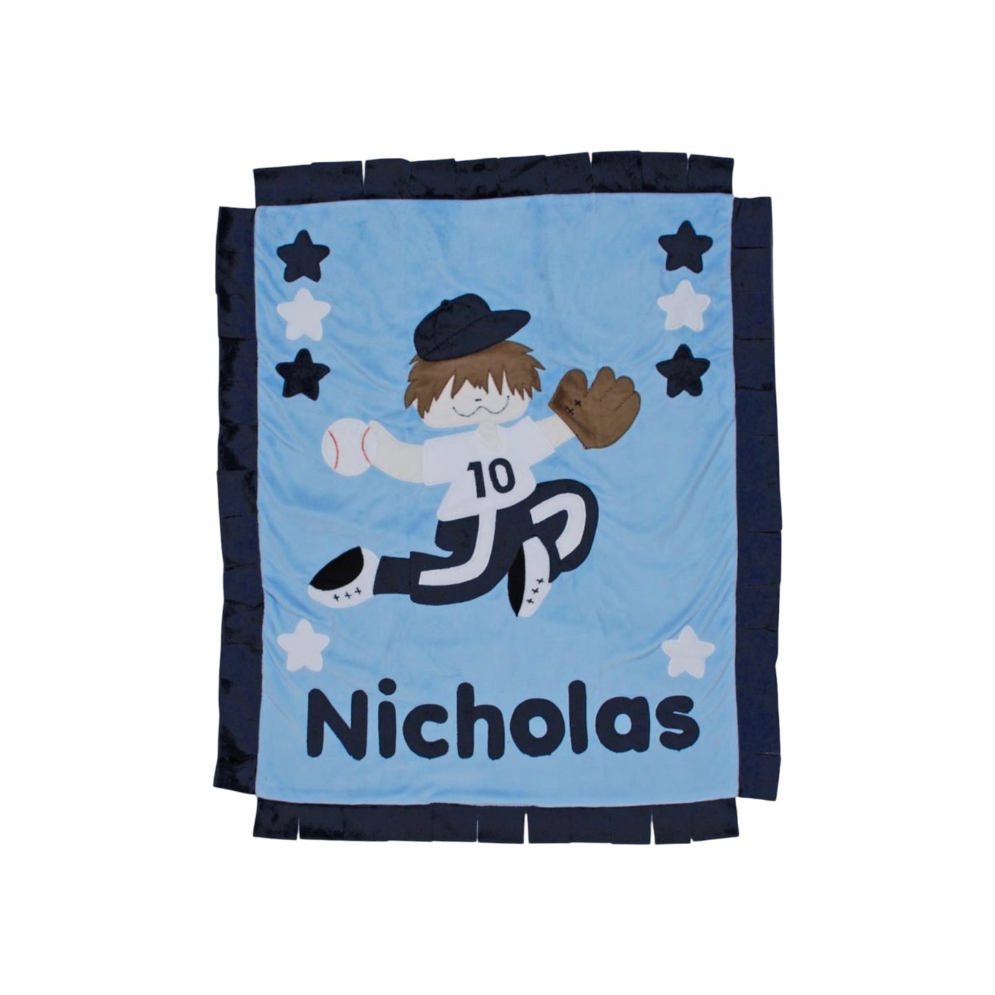 Nicholas Baseball Boy ThemePersonalzied Minky Blanket