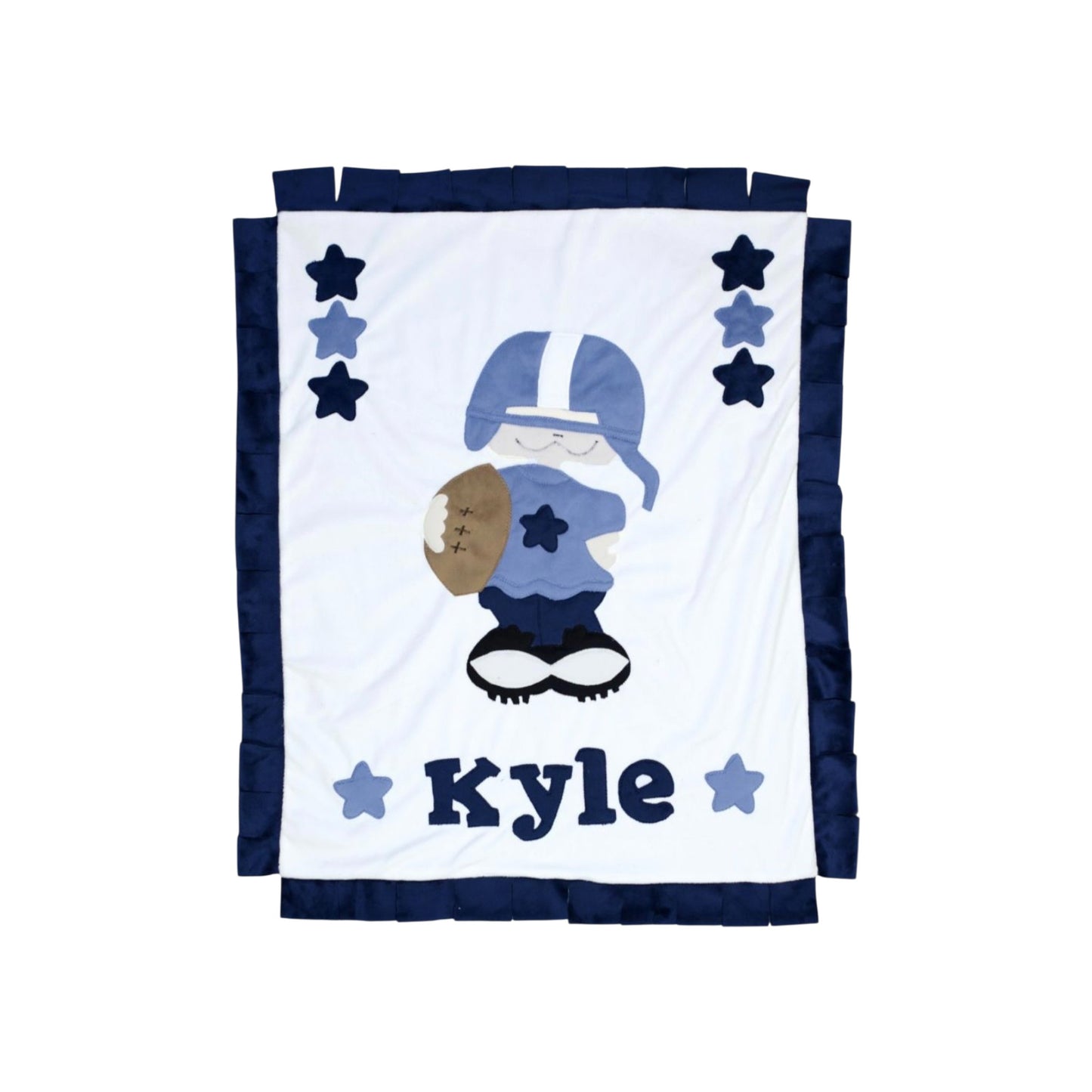 Kyle Football Player Theme Personalized Minky Blanket