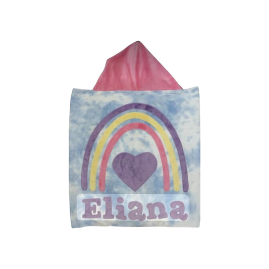 Eliana Minky Rainbow/Heart Design Hooded Towel