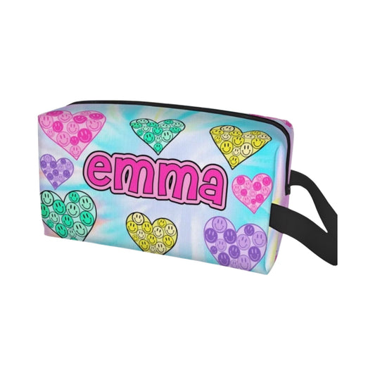 Emma  Heart Smiley Faces Toiletry Bag
