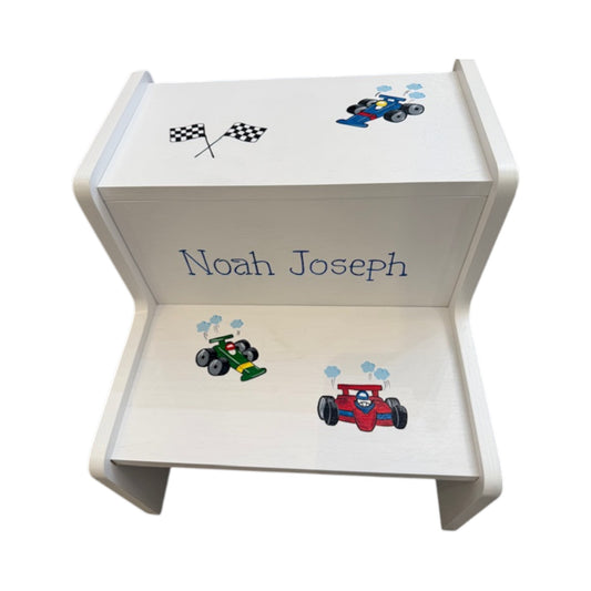 Noah Joseph Racing Car Theme 2 Step Up Stool