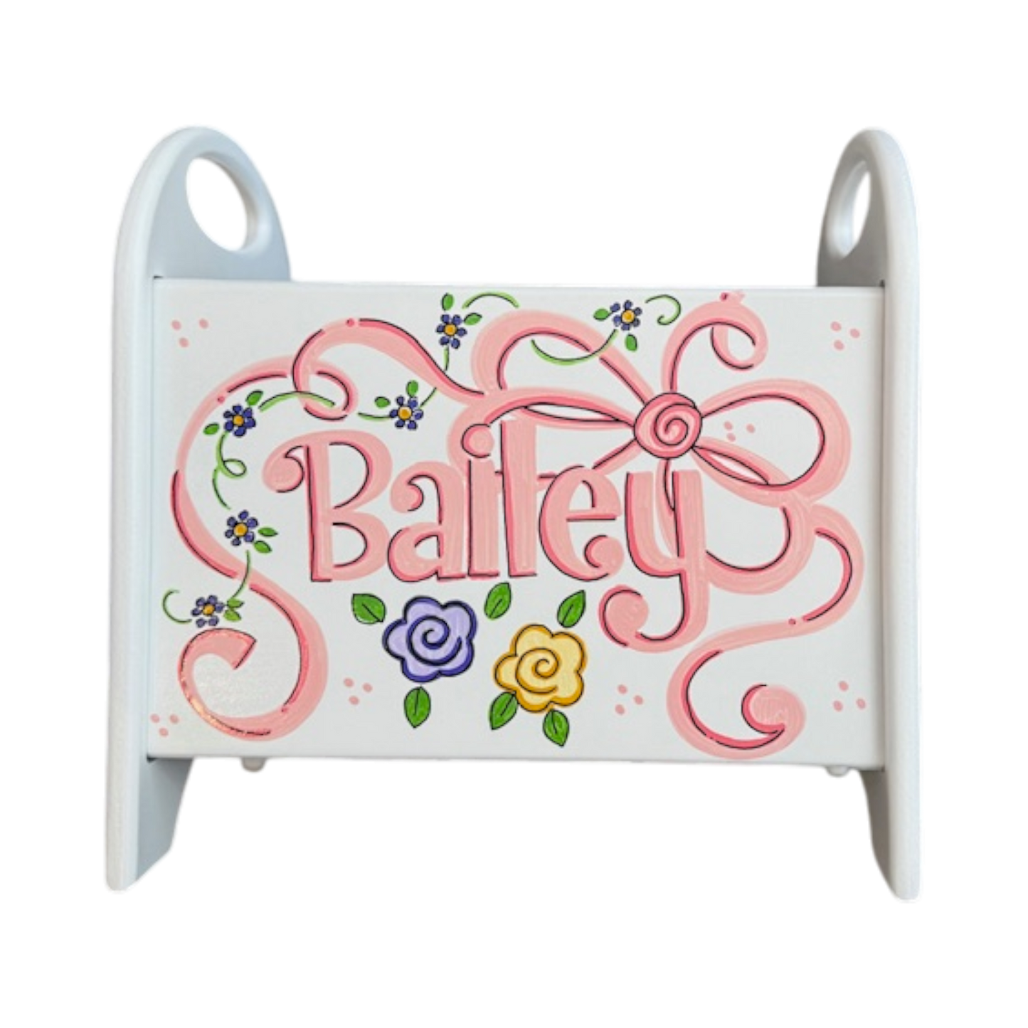 Bailey Bow with Flowers Theme Book Rack