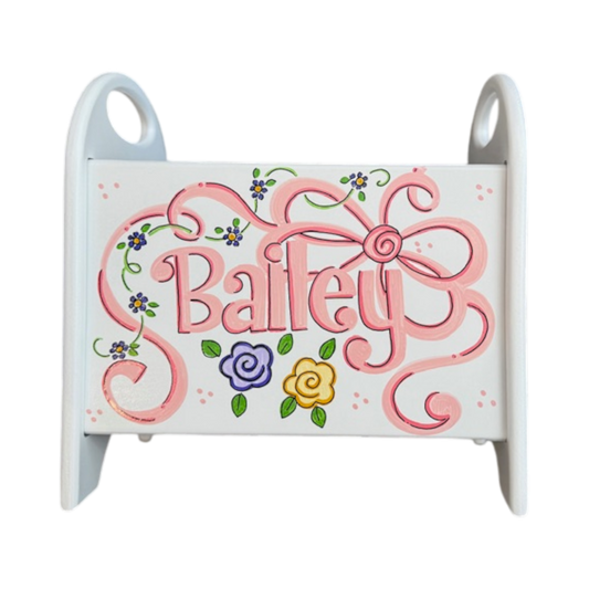 Bailey Bow with Flowers Theme Book Rack