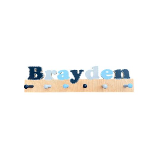 Brayden Cut Out Name Wall Rck with Pegs