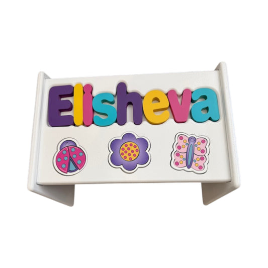 Elisheva  Jewel Tones Garden Puzzle Stool