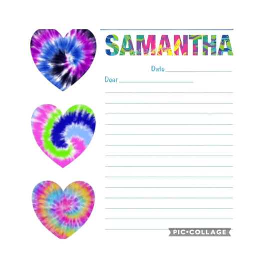 SAMANTHA Tie Dye Name Design Stationery