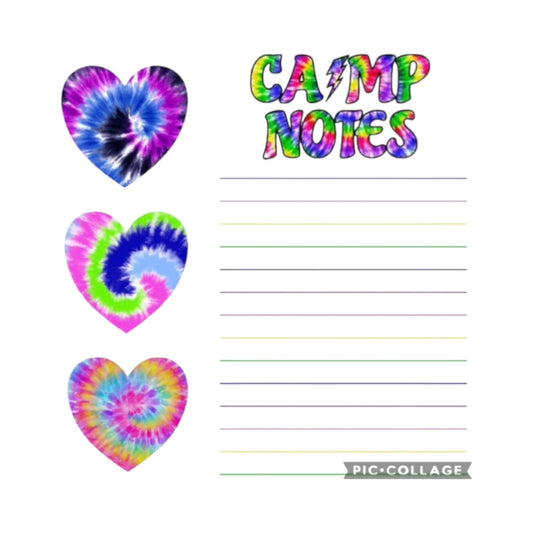 Tie Dye Camp Notes Design Stationery