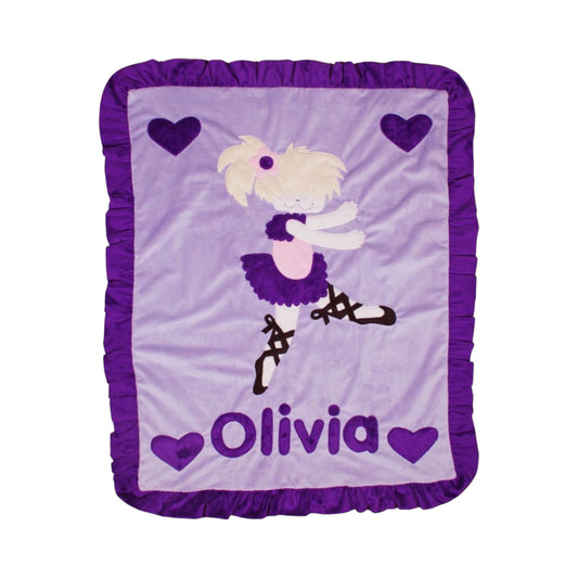 Olivia Ballerina Minky Ruffle Blanket