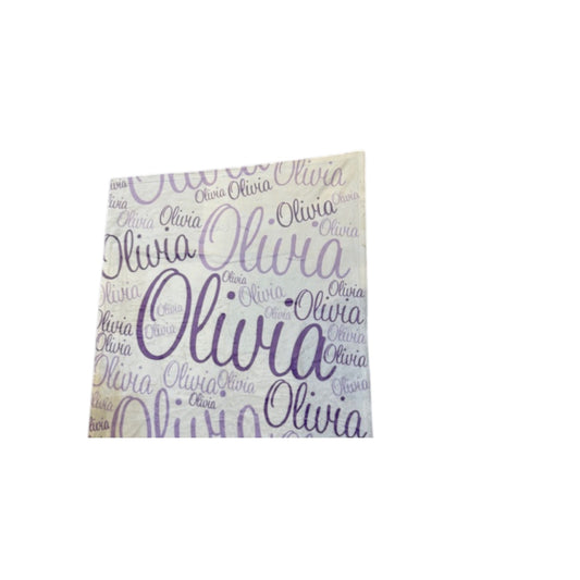 Olivia Purple/Lavendars Scattered Names  Fuzzy Blanket