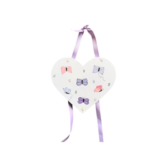 Butterflies Theme Hand Painted Heart BarretteHolder