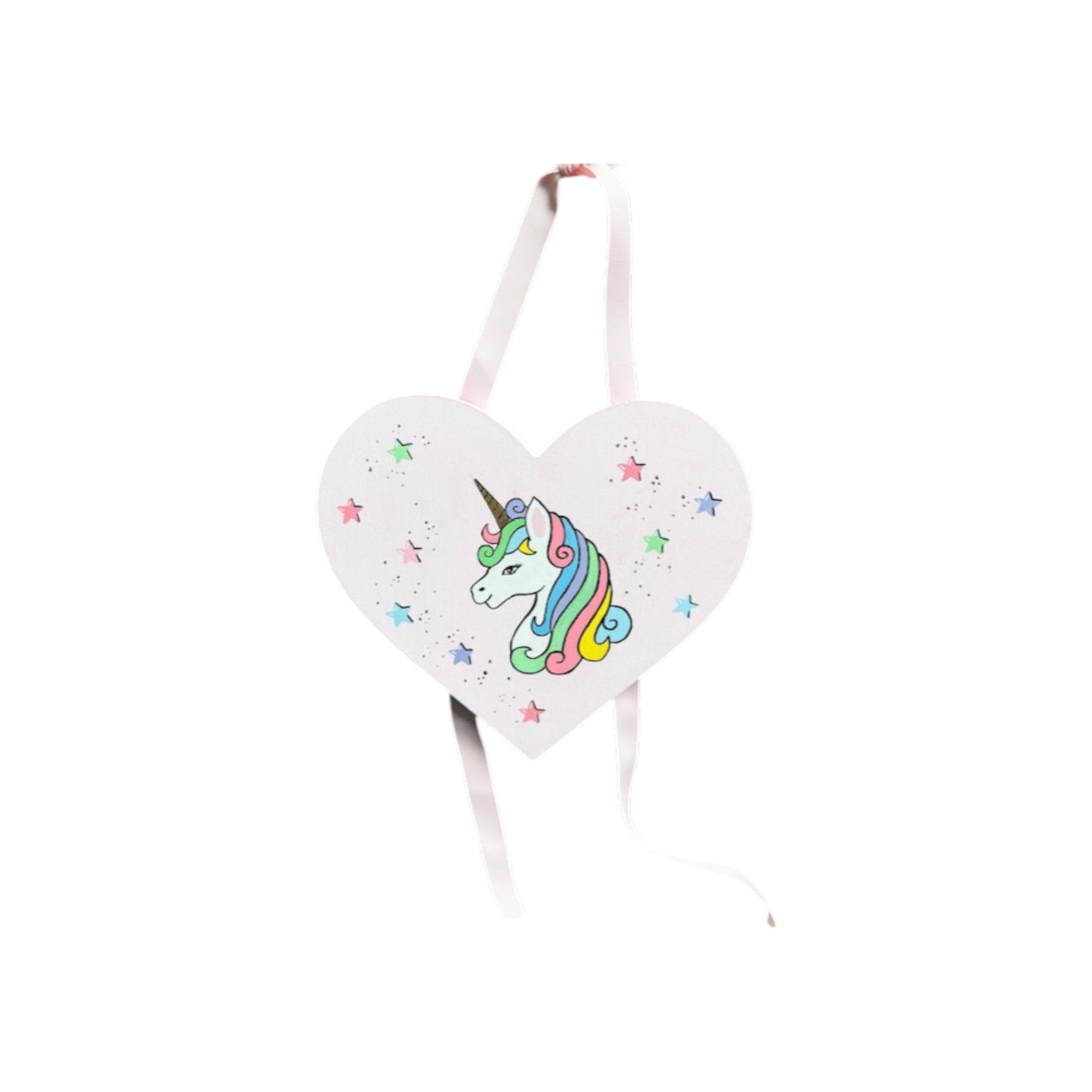 Unicorn Theme Hand Painted Heart Barrette Holder