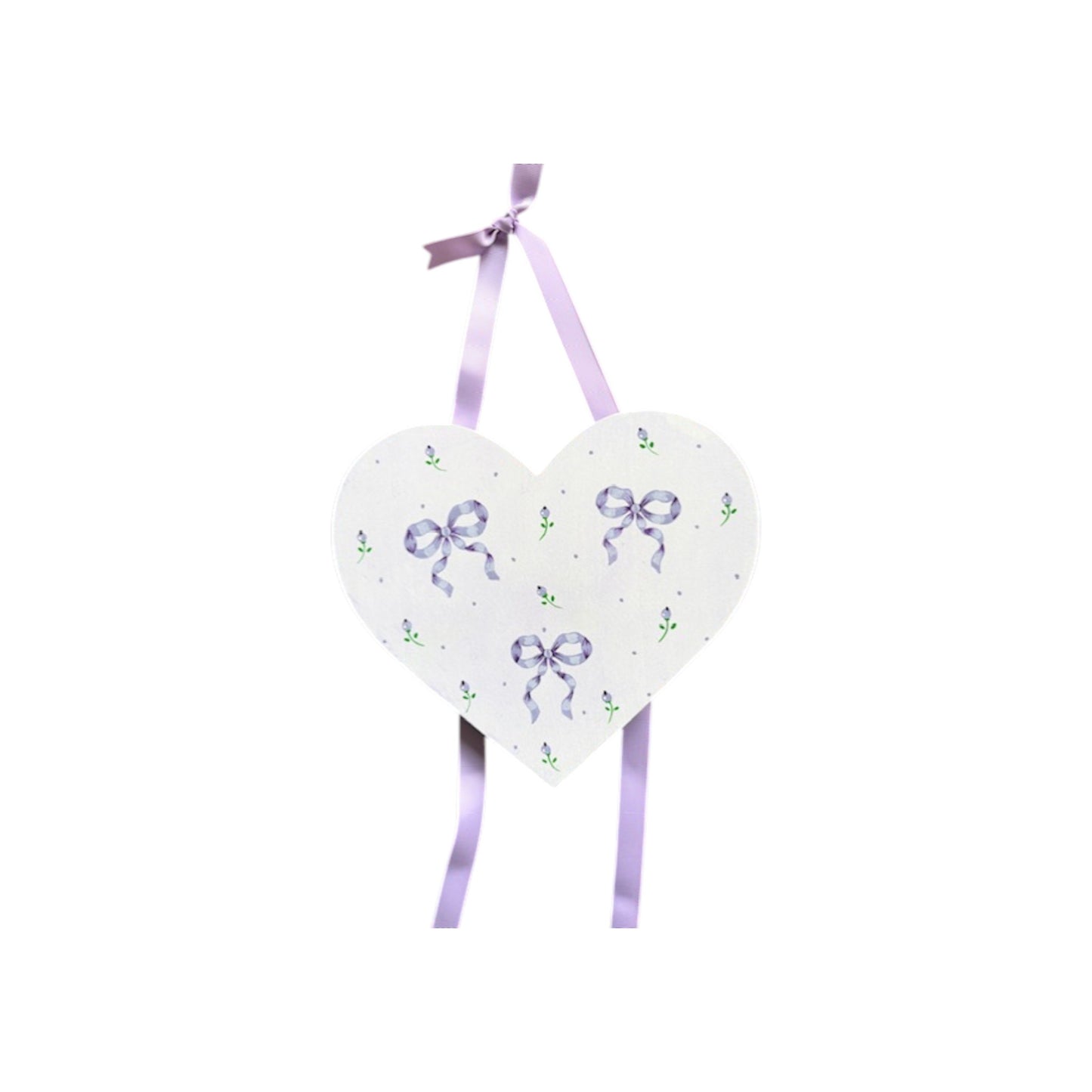 Bows and Rosebuds Theme Hand Painted Heart Barrette Holder