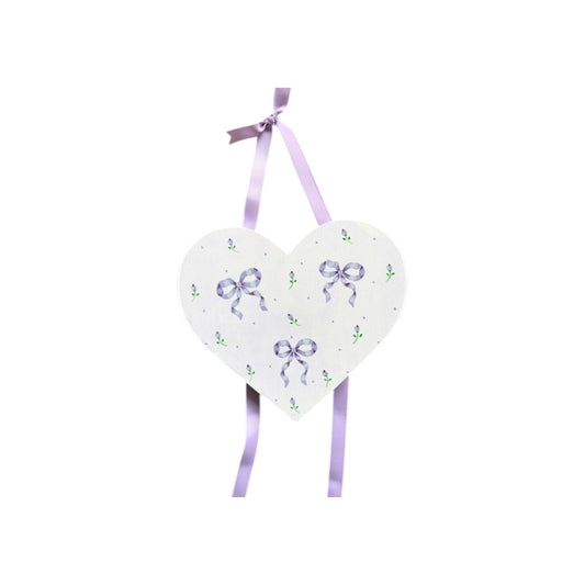 Bows and Rosebuds Theme Hand Painted Heart Barrette Holder