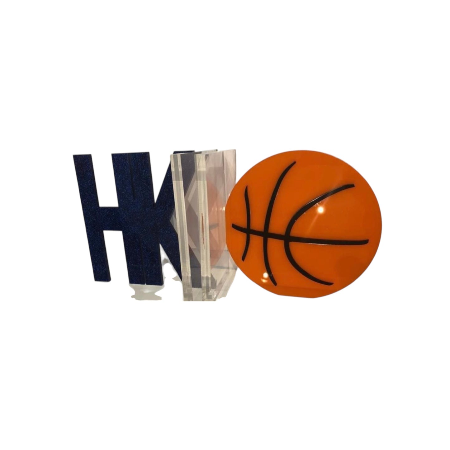 Initials HK/BasketballLucite Book Ends
