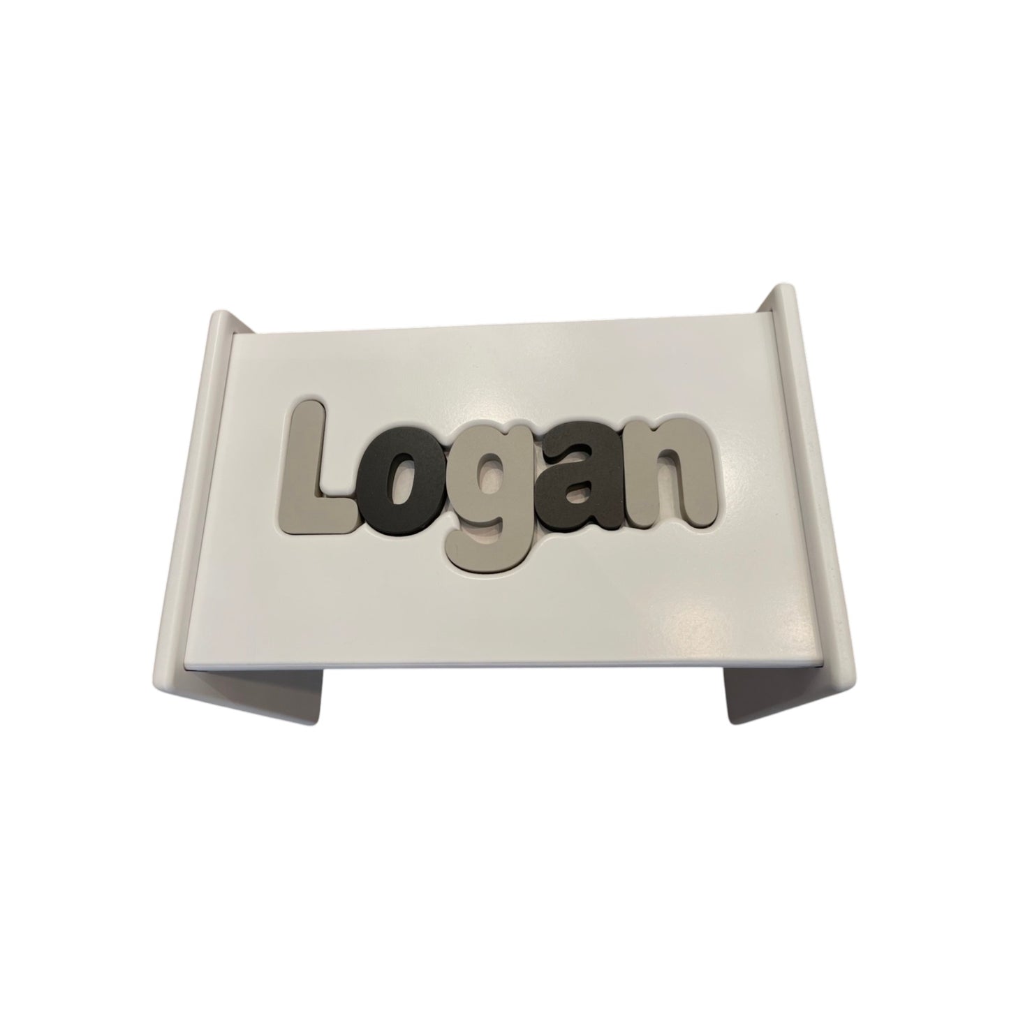 Logan Navy/Grey Puzzle Stool
