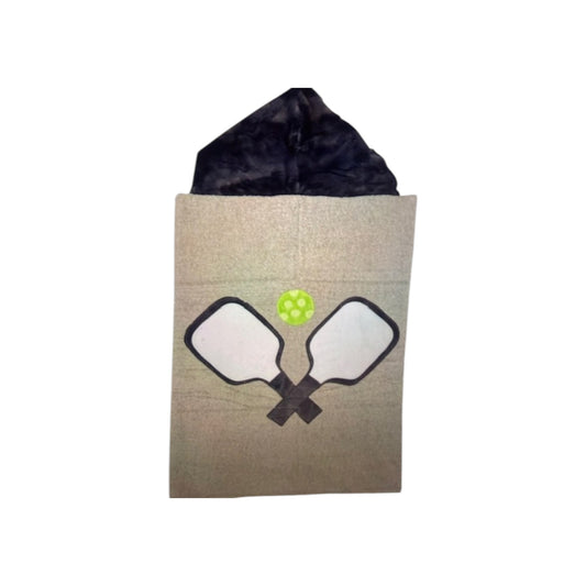 Pickle Ball Minky Design Hooded Towel