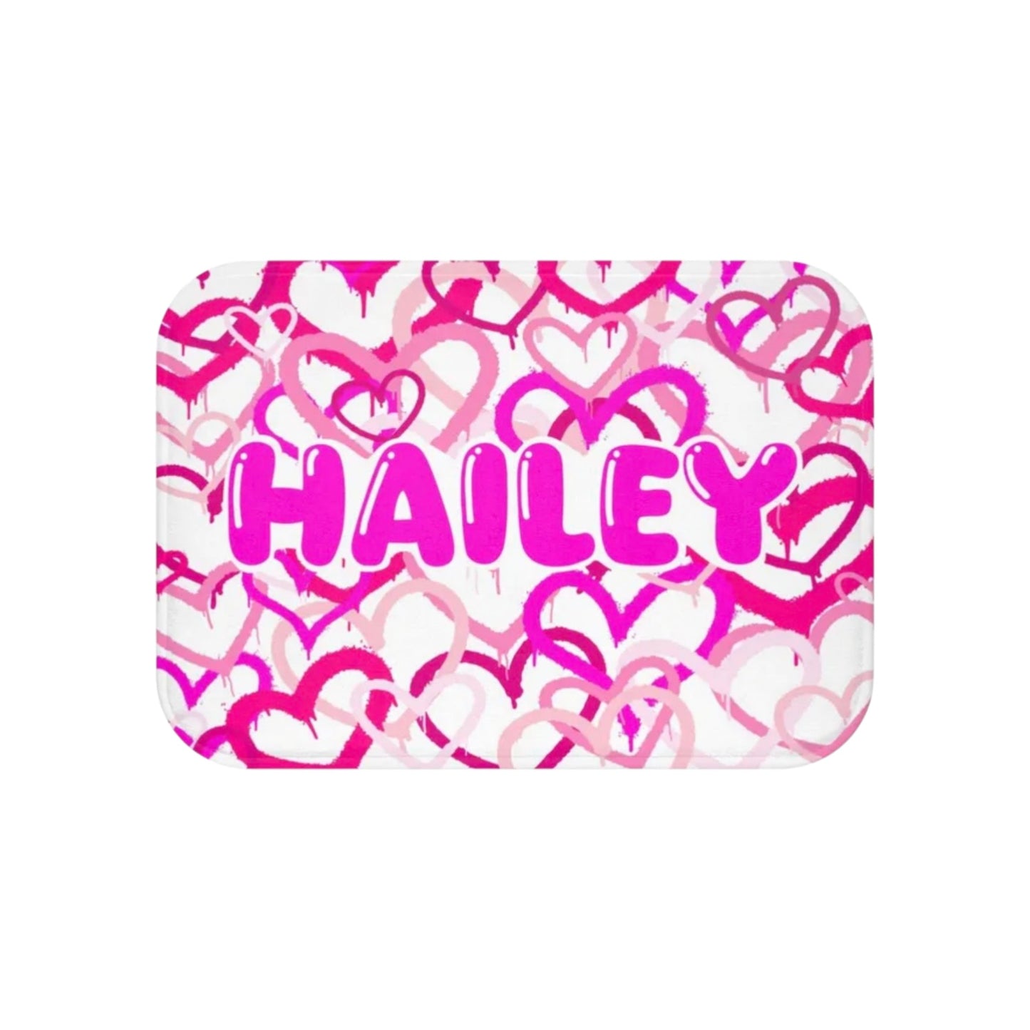 Hailey Multi Hearts Theme Personalized  Floor Mat